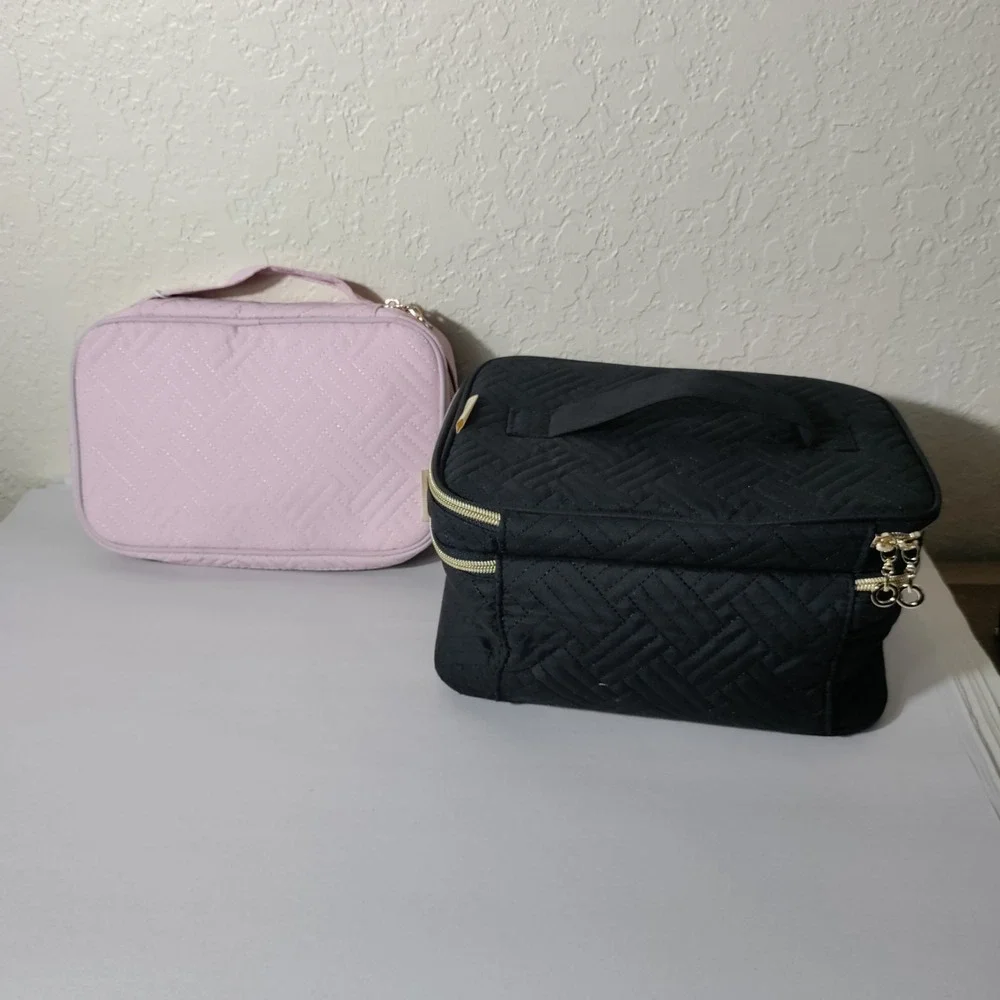 Awesome BAGSMART Dual Layer‎ MakeupBag ORGANIZER w Dividers And Brush Case New
